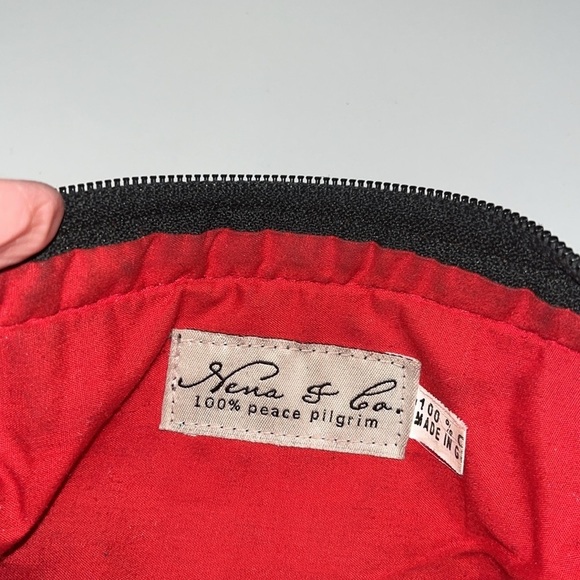 Nena & Co. smaller zip up cotton bag with leather trim - Picture 5 of 7